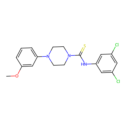 N-(3,5-dichlorophenyl)-4-(3-methoxyphenyl)piperazine-1-carbothioamide structure