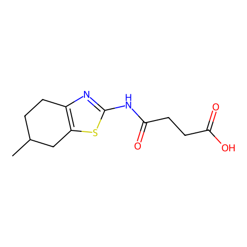 4-[(6-Methyl-4,5,6,7-tetrahydro-1,3-benzothiazol-2-yl)amino]-4-oxobutanoic acid structure