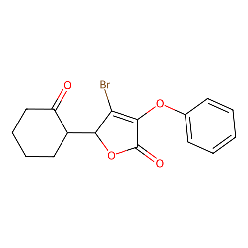 2(5H)-Furanone, 4-bromo-5-(2-oxocyclohexyl)-3-phenoxy- structure