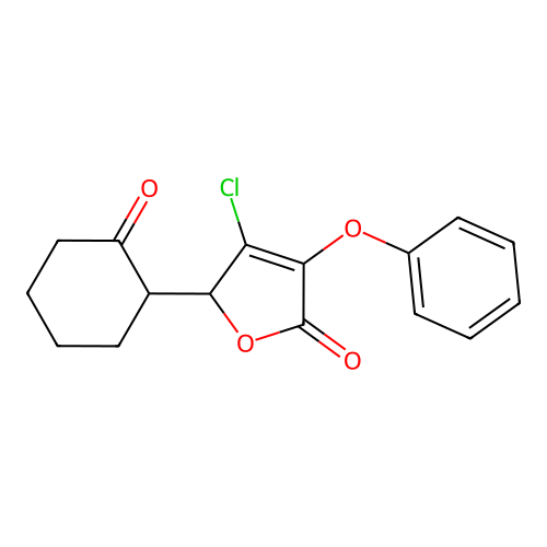 2(5H)-Furanone, 4-chloro-5-(2-oxocyclohexyl)-3-phenoxy- structure