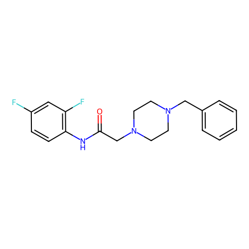 2-(4-benzylpiperazin-1-yl)-N-(2,4-difluorophenyl)acetamide structure