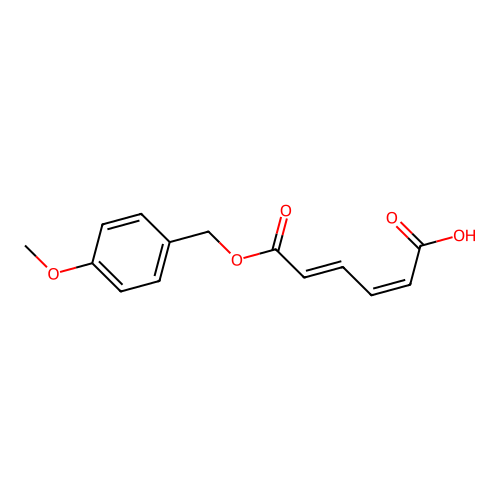 2,4-Hexadienedioic acid, mono(4-methoxyphenyl)methyl ester, (E,Z)- structure
