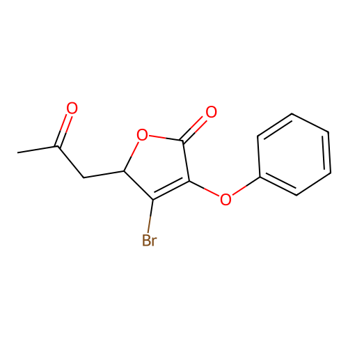 2(5H)-Furanone, 4-bromo-5-(2-oxopropyl)-3-phenoxy- structure