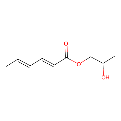 2,4-Hexadienoic acid, 2-hydroxypropyl ester, (2E,4E)- structure
