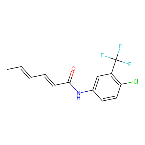 (2E,4E)-N-[4-chloro-3-(trifluoromethyl)phenyl]hexa-2,4-dienamide structure