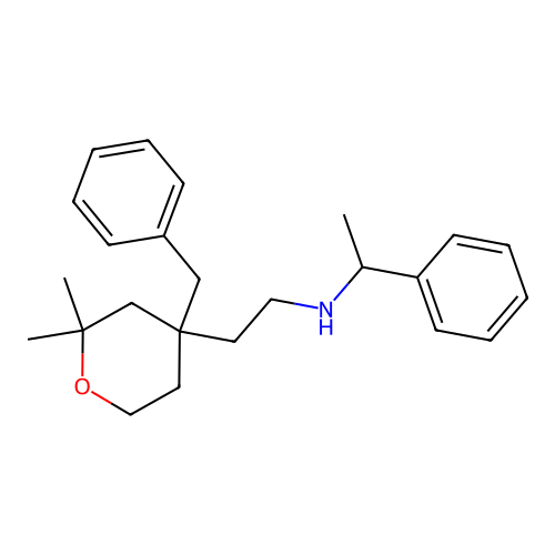 N-[2-(4-benzyl-2,2-dimethyltetrahydro-2H-pyran-4-yl)ethyl]-1-phenylethanamine structure