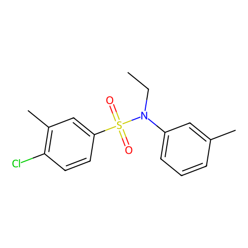 4-chloro-N-ethyl-3-methyl-N-(3-methylphenyl)benzene-1-sulfonamide structure