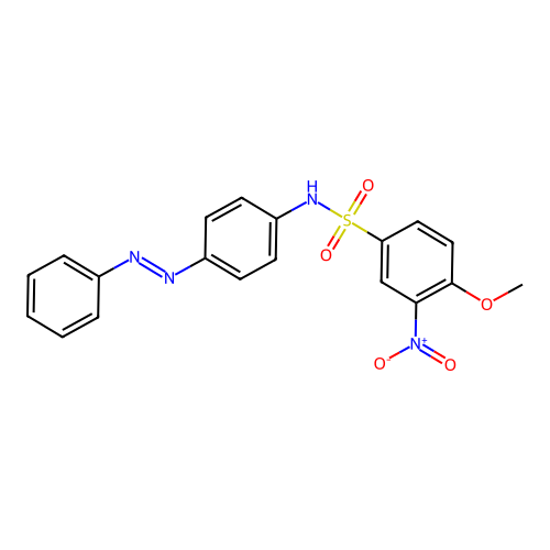 Benzenesulfonamide, 4-methoxy-3-nitro-N-[4-(2-phenyldiazenyl)phenyl]- structure