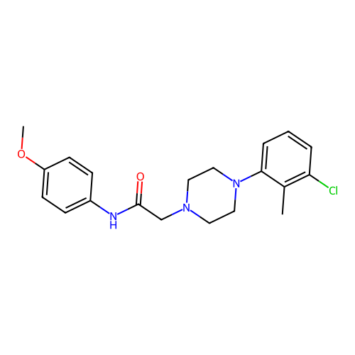 2-[4-(3-chloro-2-methylphenyl)piperazin-1-yl]-N-(4-methoxyphenyl)acetamide structure