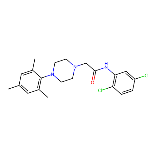 N-(2,5-dichlorophenyl)-2-[4-(2,4,6-trimethylphenyl)piperazin-1-yl]acetamide structure