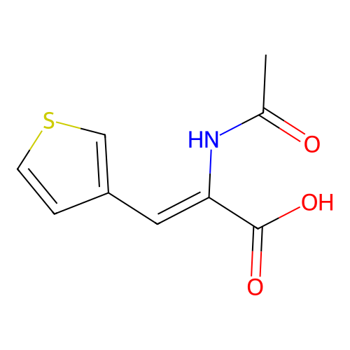 (Z)-2-acetamido-3-thiophen-3-ylprop-2-enoic acid structure