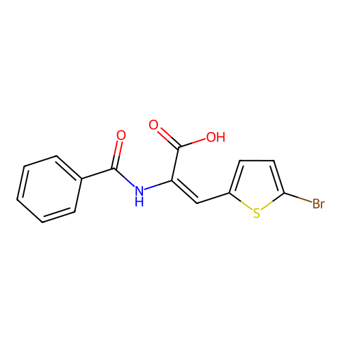2-Benzamido-3-(5-bromothiophen-2-yl)prop-2-enoic acid structure