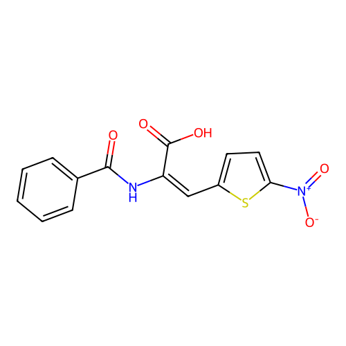2-Propenoic acid, 2-(benzoylamino)-3-(5-nitro-2-thienyl)-, (Z)- structure