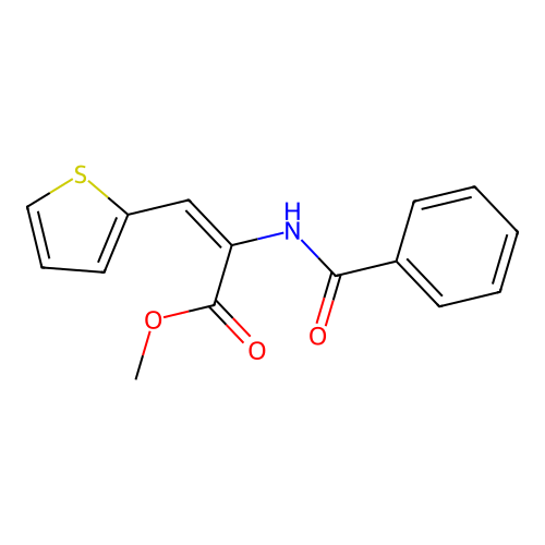 Methyl 2-benzamido-3-thiophen-2-ylprop-2-enoate structure