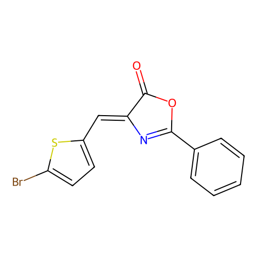5(4H)-Oxazolone, 4-[(5-bromo-2-thienyl)methylene]-2-phenyl-, (Z)- structure