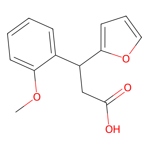 3-(Furan-2-yl)-3-(2-methoxyphenyl)propanoic acid structure