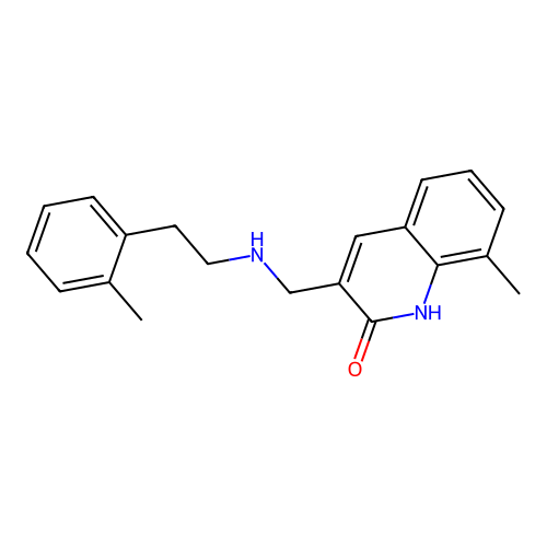 8-Methyl-3-[(2-o-tolyl-ethylamino)-methyl]-1H-quinolin-2-one structure