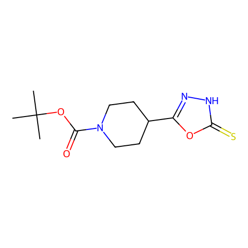 Tert-butyl 4-(5-sulfanyl-1,3,4-oxadiazol-2-yl)piperidine-1-carboxylate structure