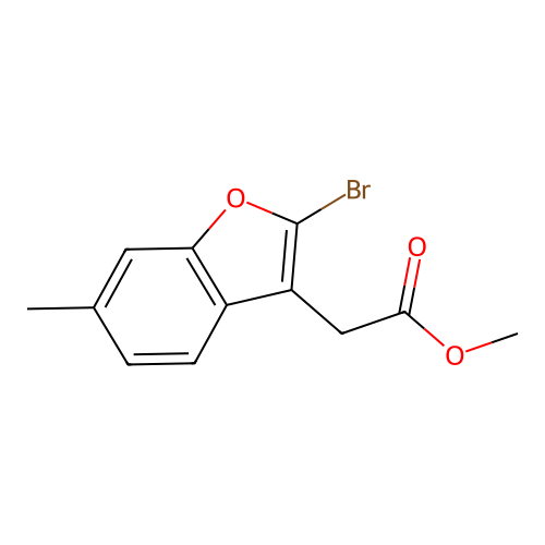 Methyl (2-bromo-6-methyl-1-benzofuran-3-yl)acetate structure