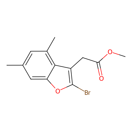 Methyl (2-bromo-4,6-dimethyl-1-benzofuran-3-yl)acetate structure