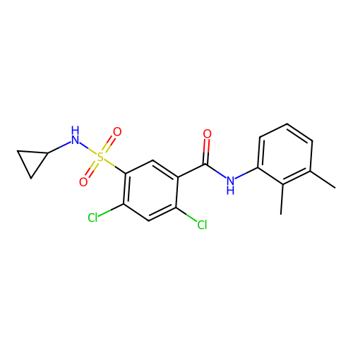 2,4-Dichloro-5-[(cyclopropylamino)sulfonyl]-N-(2,3-dimethylphenyl)benzamide structure