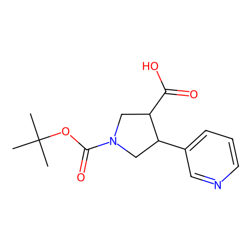 1-[(Tert-butyl)oxycarbonyl]-4-(3-pyridyl)pyrrolidine-3-carboxylic acid structure