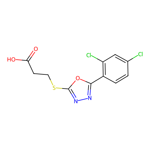 3-[[5-(2,4-dichlorophenyl)-1,3,4-oxadiazol-2-yl]sulfanyl]propanoic Acid structure