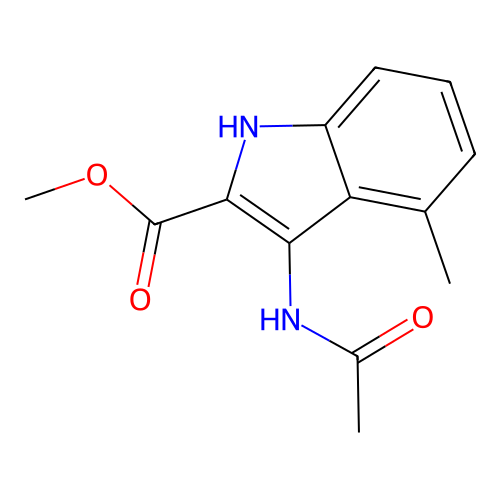 Methyl 3-acetamido-4-methyl-1H-indole-2-carboxylate structure