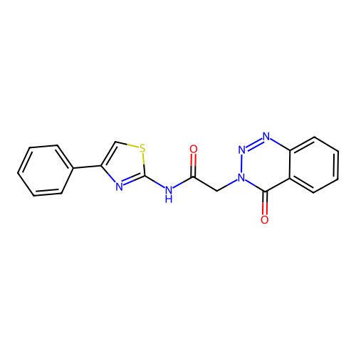 2-(4-oxobenzo[d][1,2,3]triazin-3(4H)-yl)-N-(4-phenylthiazol-2-yl)acetamide structure