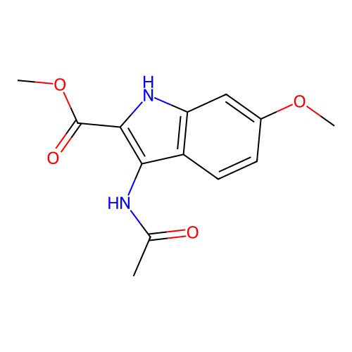 Methyl 3-acetamido-6-methoxy-1H-indole-2-carboxylate structure