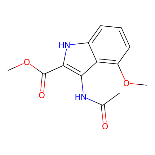 Methyl 3-acetamido-4-methoxy-1H-indole-2-carboxylate structure