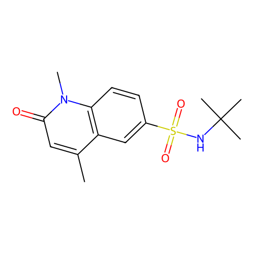 N-tert-butyl-1,4-dimethyl-2-oxoquinoline-6-sulfonamide structure