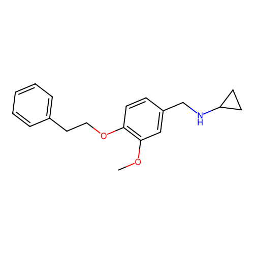 N-[3-methoxy-4-(2-phenylethoxy)benzyl]cyclopropanamine structure