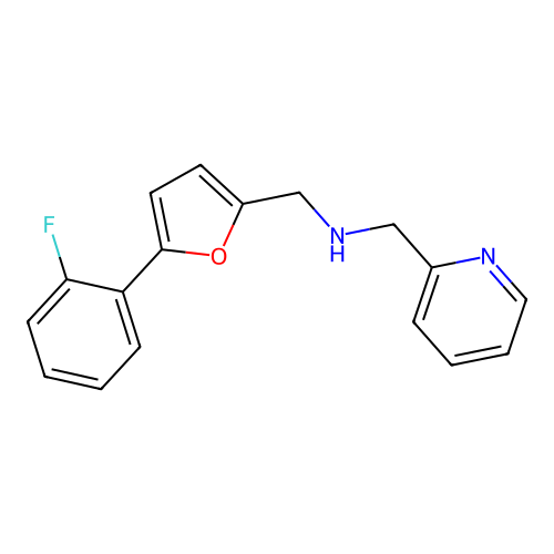 {[5-(2-Fluorophenyl)-2-furyl]methyl}(pyridin-2-ylmethyl)amine structure