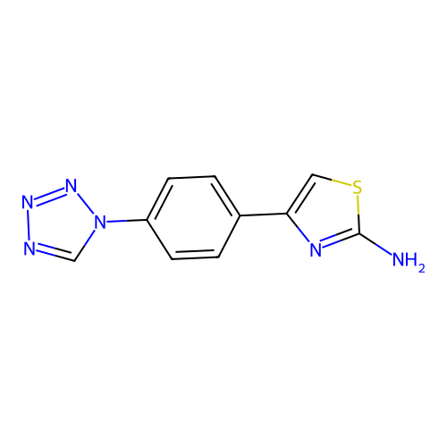 4-[4-(1H-tetrazol-1-yl)phenyl]-1,3-thiazol-2-amine structure