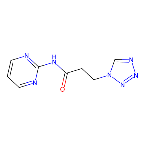 N-(pyrimidin-2-yl)-3-(1H-tetrazol-1-yl)propanamide structure