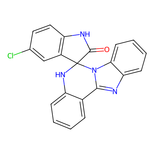 5'-chloro-5H-spiro[benzimidazo[1,2-c]quinazoline-6,3'-indol]-2'(1'H)-one structure