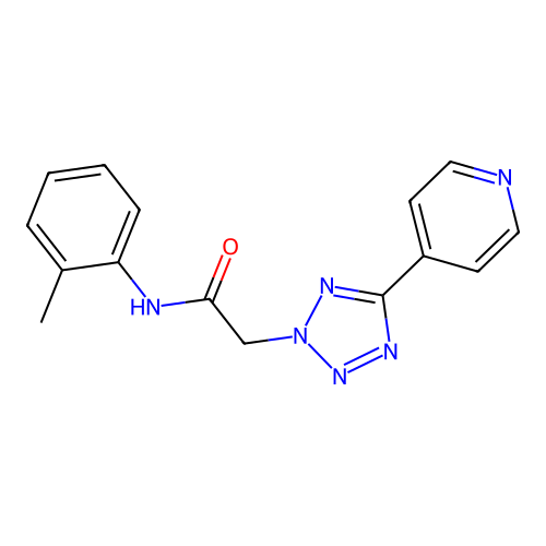 N-(2-methylphenyl)-2-(5-pyridin-4-yltetrazol-2-yl)acetamide structure