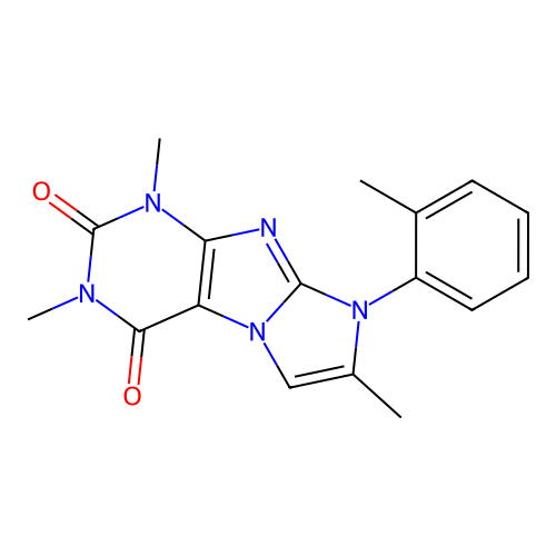 1,3,7-trimethyl-8-(o-tolyl)-1H-imidazo[2,1-f]purine-2,4(3H,8H)-dione structure