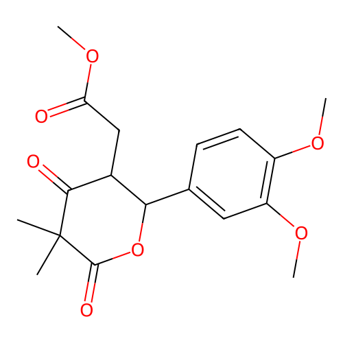 Methyl [2-(3,4-dimethoxyphenyl)-5,5-dimethyl-4,6-dioxooxan-3-yl]acetate structure