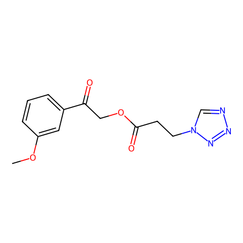 1H-1,2,3,4-Tetrazole-1-propanoic acid, 2-(3-methoxyphenyl)-2-oxoethyl ester structure