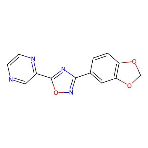 3-(1,3-Benzodioxol-5-yl)-5-pyrazin-2-yl-1,2,4-oxadiazole structure