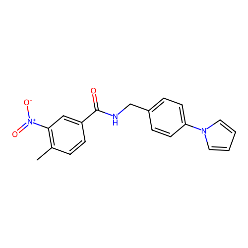 4-methyl-3-nitro-N-[4-(1H-pyrrol-1-yl)benzyl]benzamide structure
