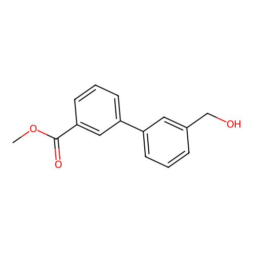 Methyl 3'-(hydroxymethyl)[1,1'-biphenyl]-3-carboxylate structure