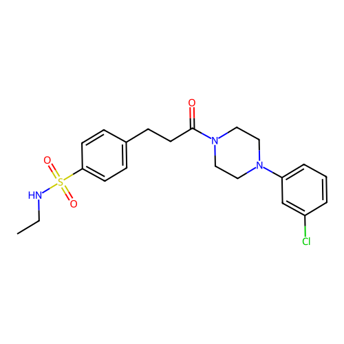 4-[3-[4-(3-Chlorophenyl)-1-piperazinyl]-3-oxopropyl]-N-ethylbenzenesulfonamide structure