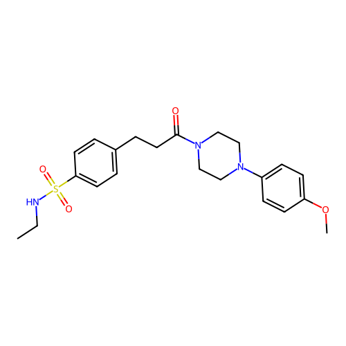 N-ethyl-4-{3-[4-(4-methoxyphenyl)piperazin-1-yl]-3-oxopropyl}benzenesulfonamide structure
