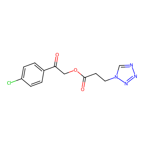 2-(4-Chlorophenyl)-2-oxoethyl 1H-tetrazole-1-propanoate structure