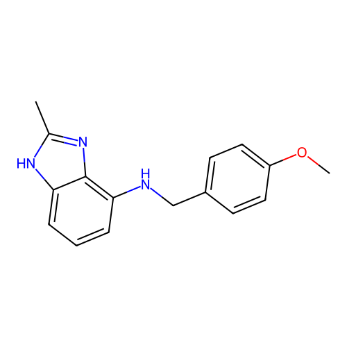 N-[(4-methoxyphenyl)methyl]-2-methyl-1H-benzimidazol-4-amine structure