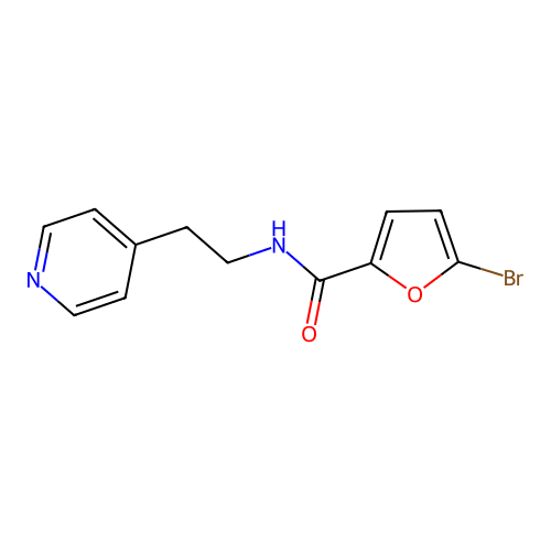 5-bromo-N-[2-(pyridin-4-yl)ethyl]furan-2-carboxamide structure