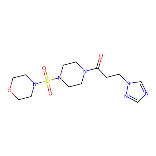 1-(4-Morpholin-4-ylsulfonylpiperazin-1-yl)-3-(1,2,4-triazol-1-yl)propan-1-one structure